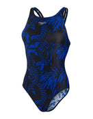 Speedo-Allover-Recordbreaker-Swimsuit-Black-Blue-Product-Front-Pattern