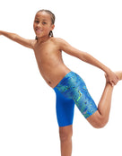 Boys Allover Digital Swim Jammer - Blue/Green