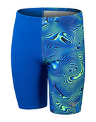 Boys Allover Digital Swim Jammer - Blue/Green