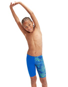 Boys Allover Digital Swim Jammer - Blue/Green