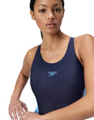 Speedo - Colourblock 2.0 Swimsuit - Navy/Blue - Model Front Close Up