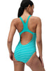 Speedo - Endurance+ Printed Medalist Swimsuit - Green/White - Model Front