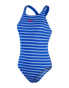 Speedo - Endurance+ Printed Medalist Swimsuit - Blue/White - Product Front