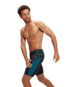 Speedo - Endurance+ Max Splice Swim Jammer - Black/Teal Blue - Model Side