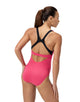 Speedo Womens Flex Band Swimsuit with Swim Bra - Dark Pink - Model Front