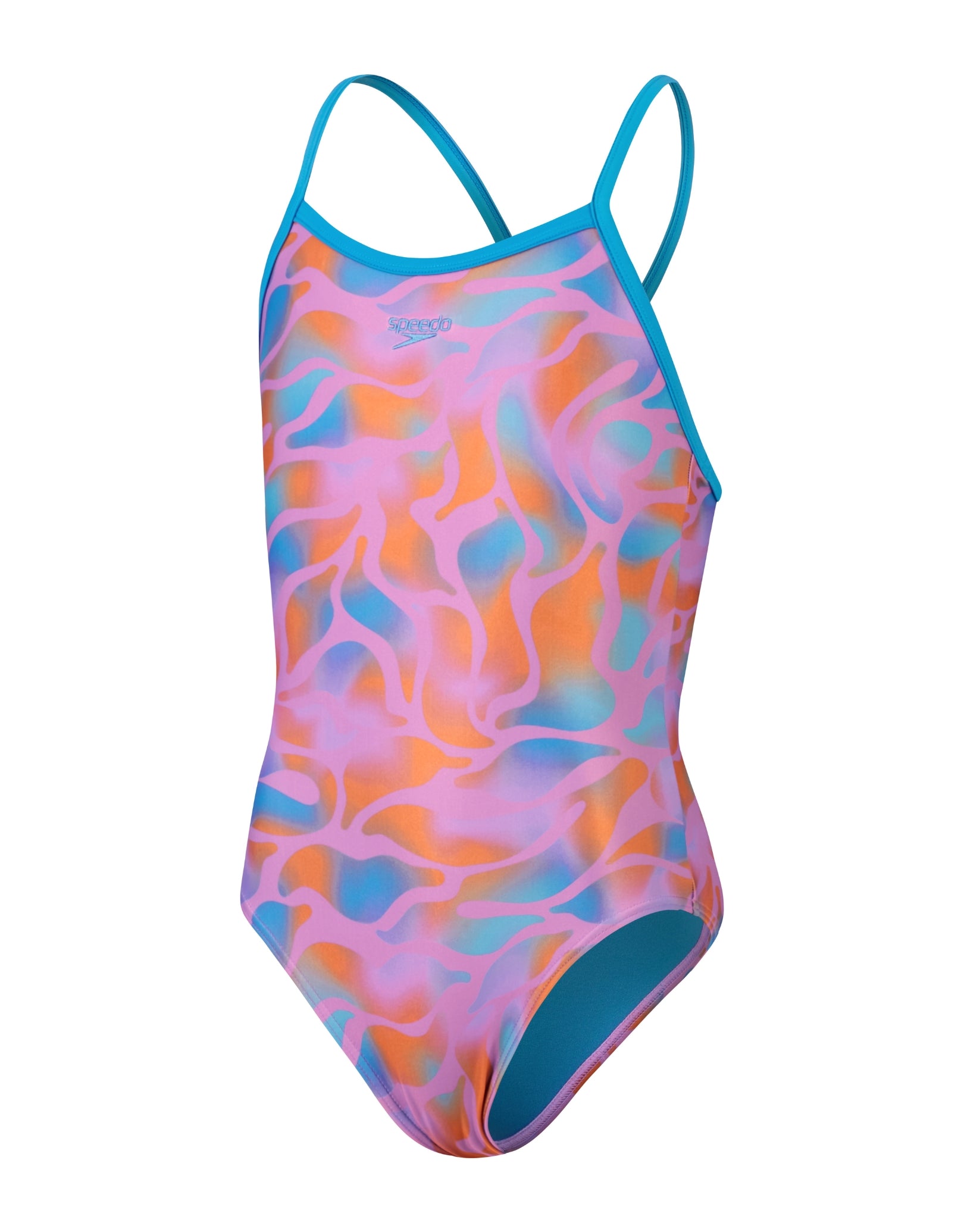 Speedo Back Types Speedo Girls Allover Thinstrap Muscleback Swimsuit - Purple/Orange ...
