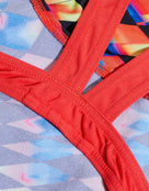 Speedo - Girls Digital Allover Leaderback Swimsuit - Black/Red - Back Close Up