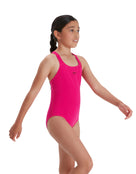 Speedo - Girls Endurance Plus Medalist Swimsuit - Pink - Model Side