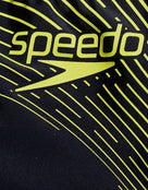 Speedo - Girls Medley Logo Medalist Swimsuit - Navy/Yellow - Logo