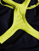 Speedo - Girls Medley Logo Medalist Swimsuit - Navy/Yellow - Back Close Up