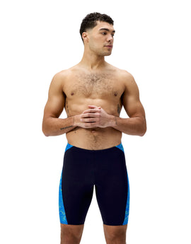 Speedo - Hyperboom Panel Swim Jammer - Navy/Blue - Model Front