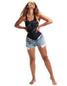 Hyperboom Placement Muscleback Swimsuit - Black/Grey