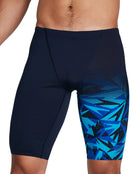 Speedo - Mens Hyperboom Placement V-Cut Swim Jammer - Black/Blue - Model Front Close Up