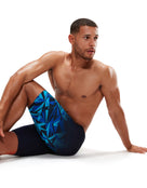 Speedo - Mens Hyperboom Placement V-Cut Swim Jammer - Black/Blue - Mode Side with Pose