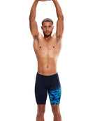 Speedo - Mens Hyperboom Placement V-Cut Swim Jammer - Black/Blue - Model Front