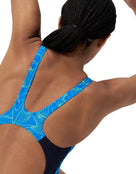 Speedo - Hyperboom Splice Legsuit - Navy/Blue - Model Back Close Up