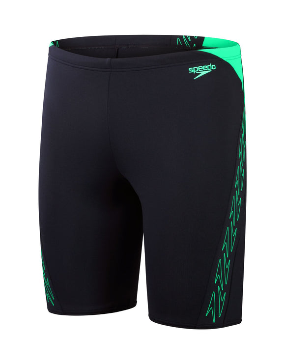 Speedo - HyeperBoom Splice Swim Jammer - Navy/Green - Product Front