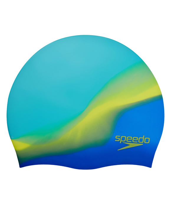 Speedo Multi-Colour Silicon Cap Junior Blue Green