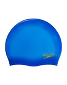 Speedo - Kids Plain Moulded Silicone Swim Cap - Blue/Yellow