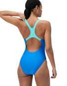 Speedo - Medley Logo Swimsuit - Blue/Green - Model Back