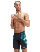 Speedo-Mens Placement Digital-V-Cut-Jammer-black_blue-Front-Model