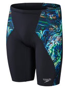 Speedo-Mens Placement Digital-V-Cut-Jammer-black/blue-Pattern