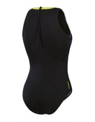 Speedo - Placement Hydrasuit Swimsuit -Black/Purple - Product Back