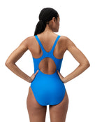 Speedo - Placement Muscleback Swimsuit - Blue - Model Back