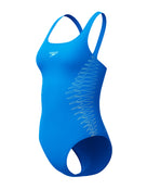 Speedo - Placement Muscleback Swimsuit - Blue - Product Front