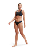 Speedo - Placement Racerback 2 Piece Swimsuit - Black/Blue - Model Front Full Body
