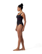 Speedo - Shaping ContourEclipse Swimsuit - Black/Pink - Model Side Close Up