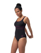 Speedo - Shaping ContourEclipse Swimsuit - Black/Pink - Model Front/Side