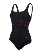Speedo - Shaping ContourEclipse Swimsuit - Black/Pink - Product Front