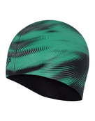 Speedo - Slogan Print Silicone Swim Cap - Black/Green - Product Back
