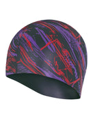 Speedo - Slogan Print Silicone Swim Cap - Purple/Red - Product Back