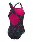 Speedo - Hyperboom Allover Medalist Swimsuit - Black/Pink - Product Back