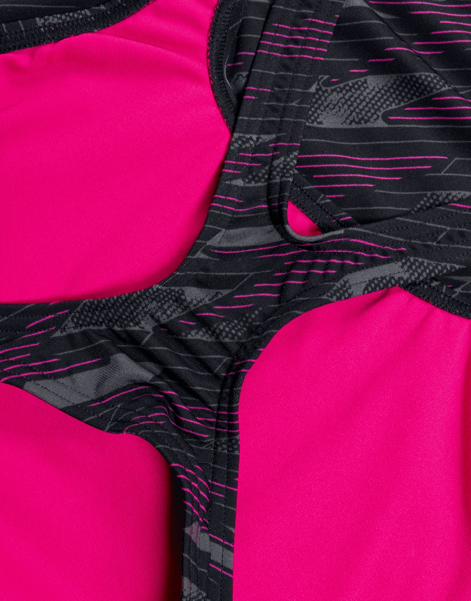 Speedo Hyperboom Allover Medalist Swimsuit Black/Pink Simply Swim