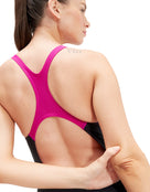 Speedo-medley logo medalist black-purple-back-model