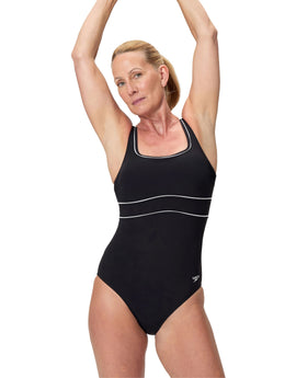 Speedo - Shaping Contour Eclipse Swimsuit - Black - Model Front