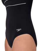 Speedo - Shaping Contour Eclipse Swimsuit - Black - Model Side Close Up