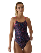 TYR - Stipple Durafast Elite Cutoutfit Swimsuit - Petunia Pink/Multi - Model Front