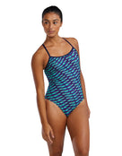 TYR - Dragonflyte Trinity Fit Swimsuit - Navy/Green - Model Front/Side