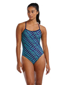 TYR - Dragonflyte Trinity Fit Swimsuit - Navy/Green - Model Front