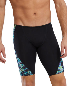 TYR - Energia Durafast Elite Blade Splice Swim Jammer - Black/Green - Model Front