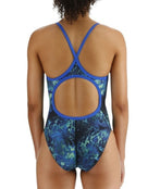 Girls Diploria Diamondfit Swimsuit - Blue/Green - Model Back