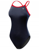 TYR - Girls HEXA Durafast Elite Diamondfit Swimsuit - Navy/Red - Front