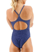 TYR - Girls Lapped Diamondfit Swimsuit - Navy - Model Back