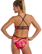 TYR - Gladius Durafast Elite Trinityfit Swimsuit - Pink/Orange - Model Back