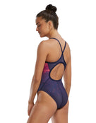 TYR - Infrared Durafast Elite Diamondfit Swimsuit - Navy/Multi - Model Back/Side