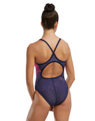 TYR - Infrared Durafast Elite Diamondfit Swimsuit - Navy/Multi - Model Back